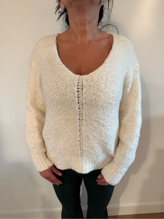 bp Sweaters - bp Cream V-Neck Textured Knit Sweater